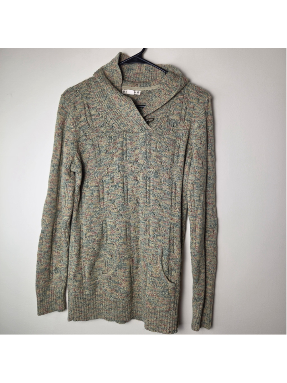 Women's Ruff Hewn Cowl Neck Sweater Size M Multi-color Knit
